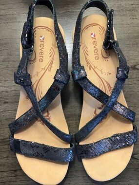 Revere Iridescent  Strappy Sandals